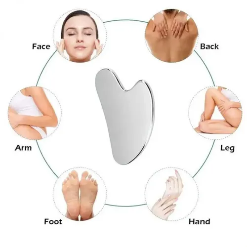 Piedra Gua Sha De Acero Inoxidable Para Masaje Facial, Antia