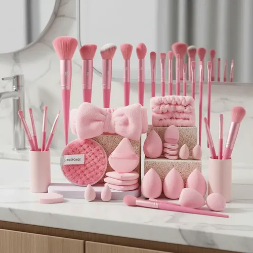 Set De 20 Brochas Para Maquillaje Profesional 40 Piezas