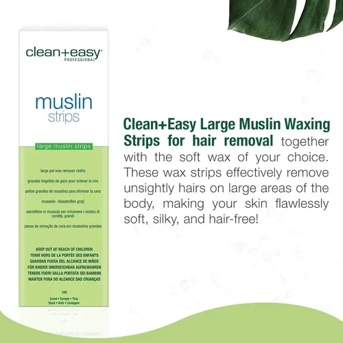 Tiras De Depilación De Muselina Clean + Easy Para Piernas Gr