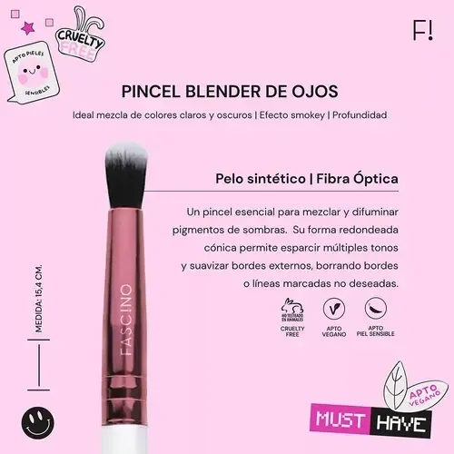 Pincel Para Maquillaje De Ojos Blender Cruelty Free Fascino