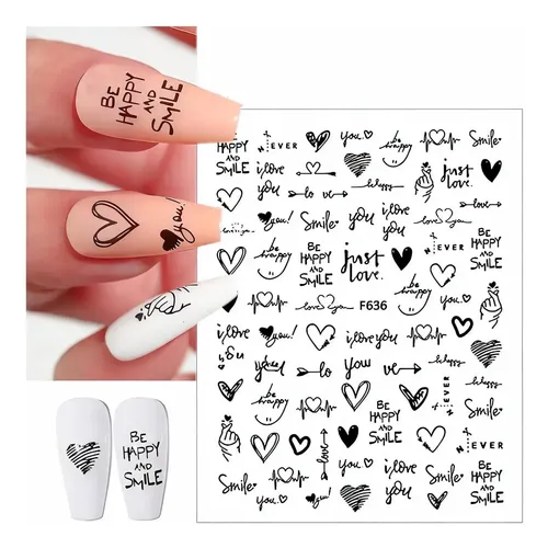Stickers Autoadhesivos Para Uñas – Corazones – Nail Art