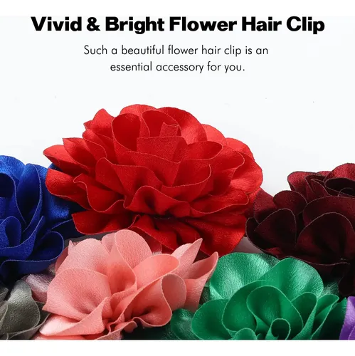 Paquete De 12 Pinzas Para El Cabello Dizila Con Flor Grande