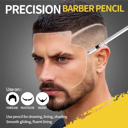 Set De Lápices De Barbería 12 Piezas Beige/blanco Con