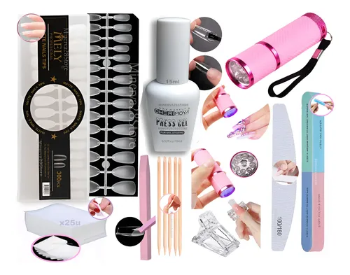 Kit Tips Mely Soft Gel X300u Press Gel Cherimoya, Linterna