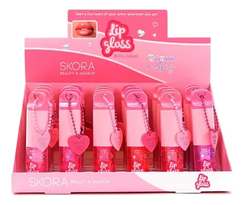 Brillo X24 Llavero Labial Aplicador Skora Make Up Lip Gloss