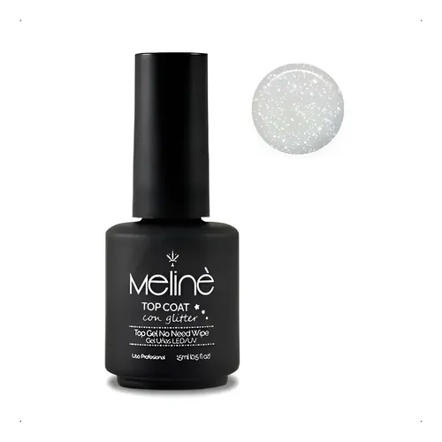 Kit Meline Top Coat Glitter X2 Esmalte Semipermanente Led Uv