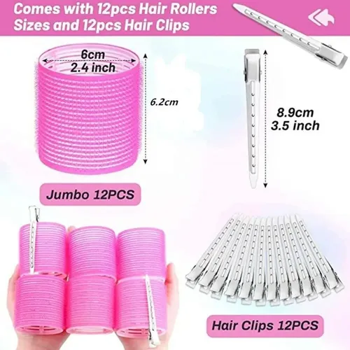 X Rulos Gigantes For El Cabello And Pinzas De Acero