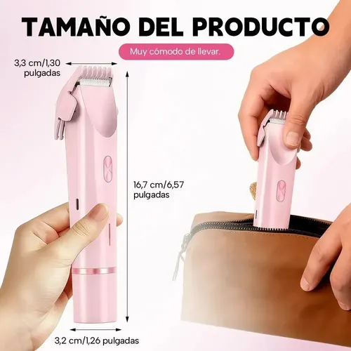 Depiladora Eléctrica 2 En 1 Doble Cabezal Mujer