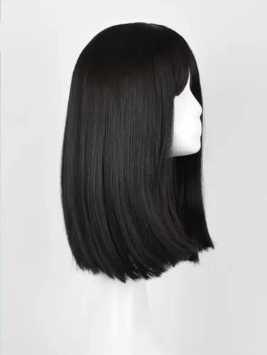 Peluca Negra 40cm (cosplay/oncologica)