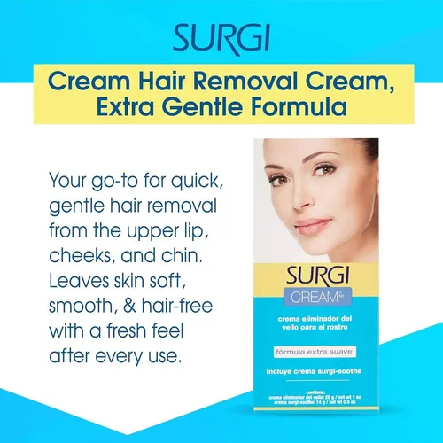 Crema Depilatoria Facial Surgiwax 59 Ml, Suave Y Efectiva