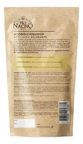 Acondicionador Tio Nacho Recargable Doypack Aclarante 400ml