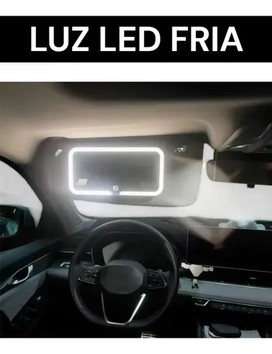 Espejo para Maquillaje con Luz LED para Auto, Recargable USB