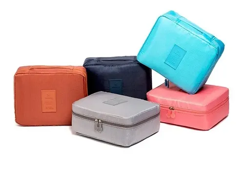 Neceser Bolso Porta Cosmeticos Organizador Maquillaje Baño Color Gris