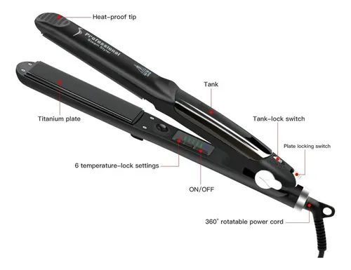 Alisador De Pelo Profesional A Vapor, Plancha Plana De