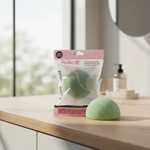 Konjac Esponja Vegetal Facial Aloe Vera Calmante Pollie
