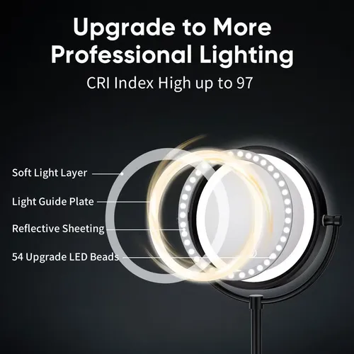 Espejo De Maquillaje Gurun Recargable Con Luz Led Y Aumento