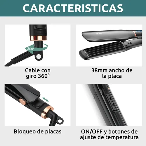 Planchita Rizadora Profesional Pelo Vgr V-519c 7 Niveles