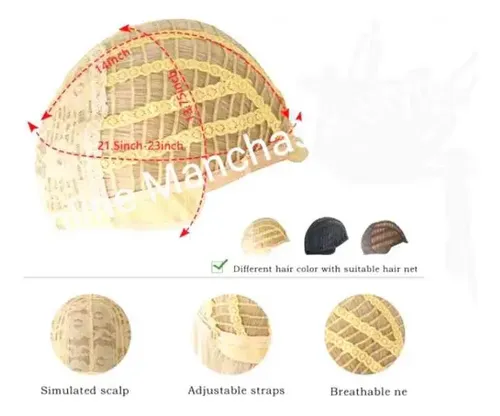 * Peluca Ondas Símil Natural Flequillo 40cm #613*