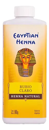Tintura Natural En Polvo Henna Egyptian X 90gr Tono Rubio claro