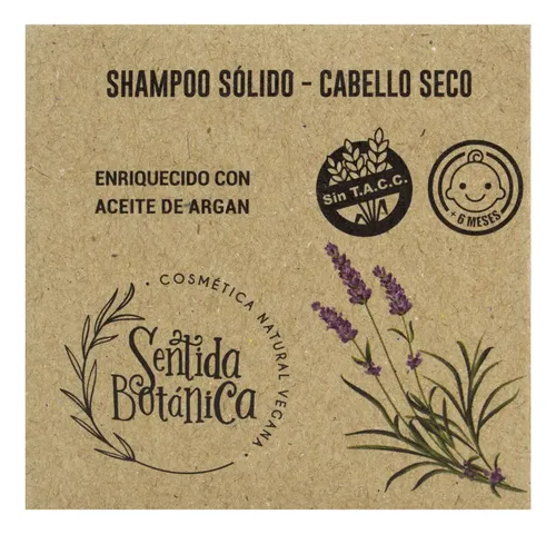 Sentida Botánica Shampoo Solido Cabello Seco Natural Vegano