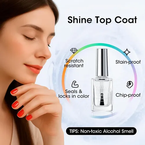 Esmalte Top Coat Transparente Gellen Con Brillo Y Fórmula