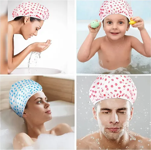 15 Gorro De Ducha Gorra Para Baño Impermeables Elástico
