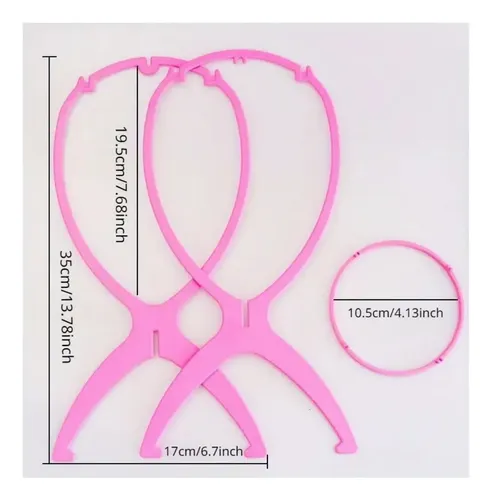 Porta Peluca Exhibidor Soporte Pelucas Taurina Color Rosa