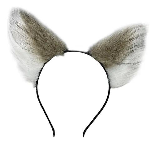 Animal Peludo Gato Zorro Oreja Pelo Aro Moda Café Con Leche