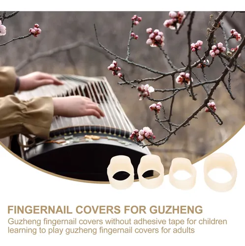 2 Juegos De Protectores De Uñas Guzheng De Silicona Playing