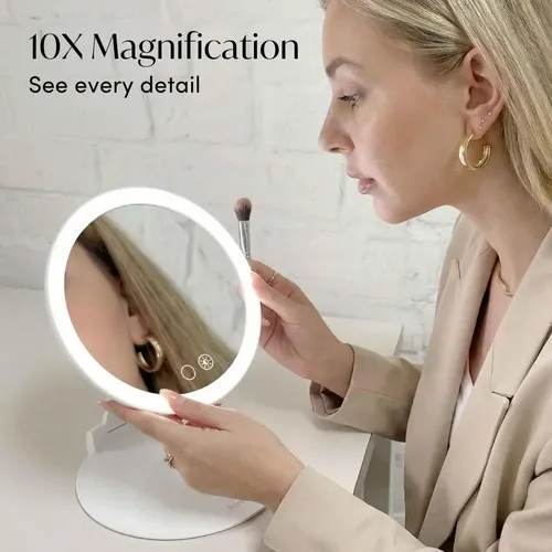 Espejo De Maquillaje Fancii Abigail Con Aumento De 10 Aumentos Con Luces Blanco