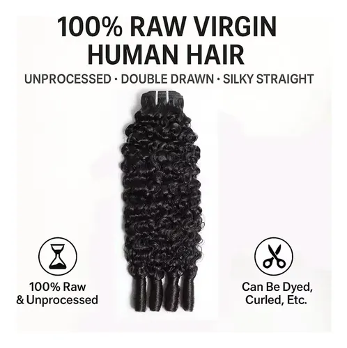 Paquete De Cabello Humano Rizado 100% Virgen Birmano Onda