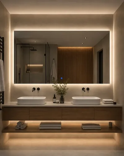 Espejo Baño Botón Táctil 130x70cm Luz Led Fria Calida Neutra