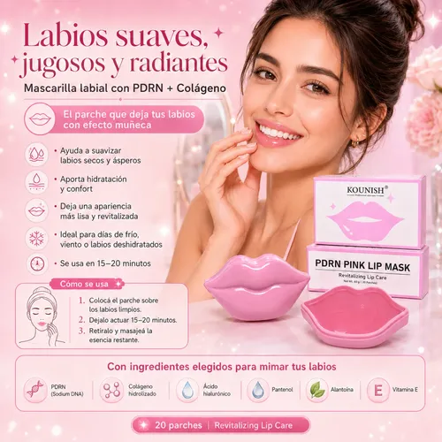Parches Labios Pdrn Colageno Kounish Hidratantes X20