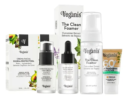 Rutina Facial Veganis Skincare 4 Pasos Fps 60+ Revitalizante