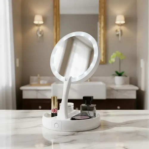 Espejo Con Luz Led Plegable
