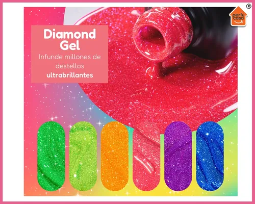 Kit Uñas Esculpidas Polygel X3 Esmaltado Glitter Uv Completo