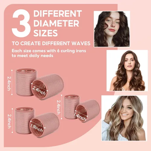 Con 18 Rulos Térmicos Para El Cabello, Rizos Duraderos