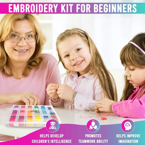 Kit De Hilo Dental Para Bordar Atteret De 108 Colores Para M