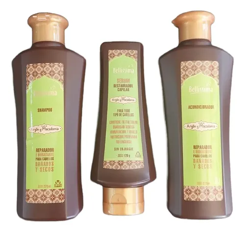 Kit Bellissima Shampoo, Acondic. Y Serum Argan Y Macadamia