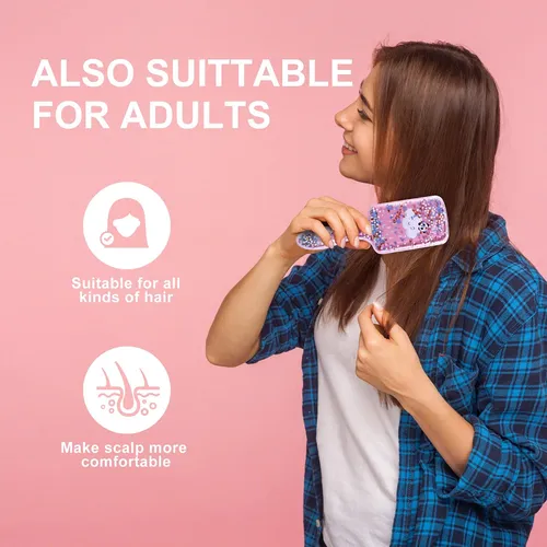 Juego De Cepillos Para El Cabello Junwapy, 21,6 Cm, Purpurin