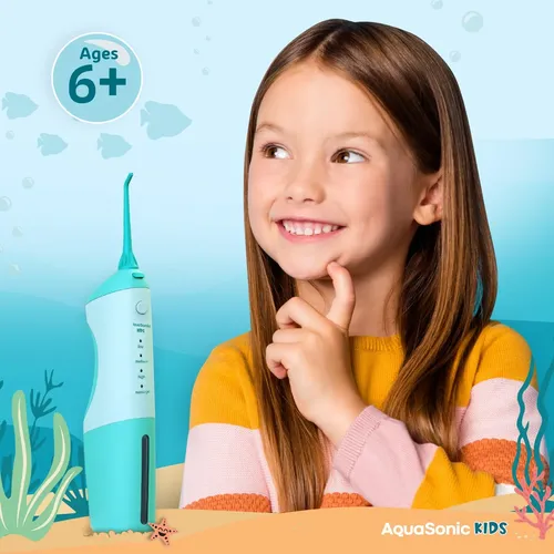 Hilo Dental Acuático Aquasonic Para Niños A Partir De 6 Años Azul