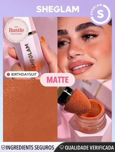 Color Bloom Sheglam rubor tono del maquillaje Birthday Suit