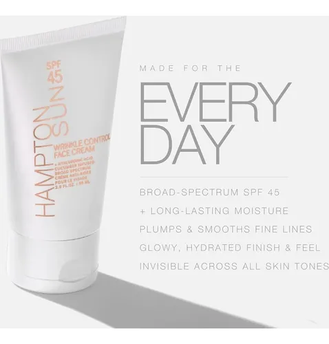 Crema Facial Spf 45 Hampton Sun Con Ácido Hialurónico