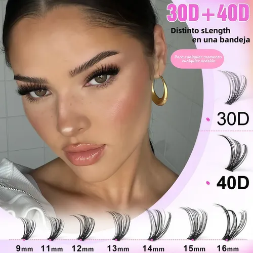 320 Piezas Pestañas Postizas Kit Extensiones 30d Y 40d Curvatura D 9-16mm Mixtas Con Herramientas Pegamento Removedor