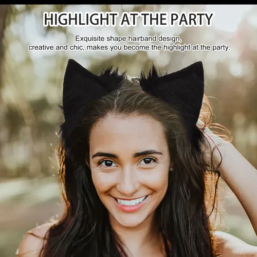 Diadema Con Orejas De Gato Esponjosa Y Divertida