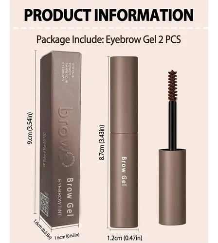 Gel Tintado Para Cejas Coffee Brown 2x, Impermeable, Larga