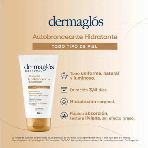 Dermaglós Corporal Autobronceante Crema Gel Hidratante 150g