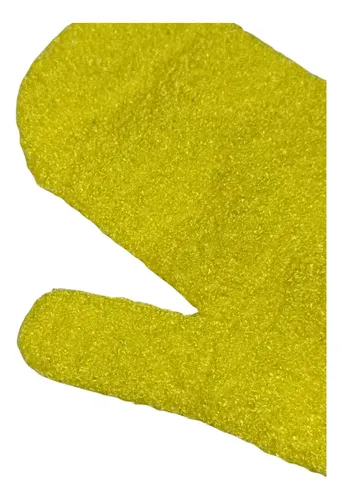 Guante Exfoliante Corporal Fibra Sintética Amarillo Reutilizable CL