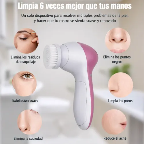 Cepillo Exfoliante Facial Masajeador Limpieza 5 En 1 A Pilas
