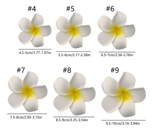 C Pinza For El Pelo Con Flor Plumeria Hawaiana (7 Cm)